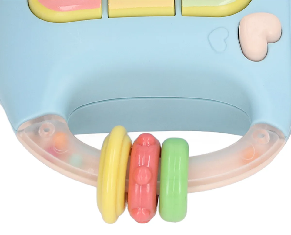 BAMBEBE dźwięki, światła + silikonowy gryzak i grzechotka J. ANGIELSKI – zdjęcie produktu 3