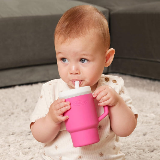 INFANTINO My 1st Tumbler bicchiere in silicone antigoccia con beccuccio 266 ml 6 m+