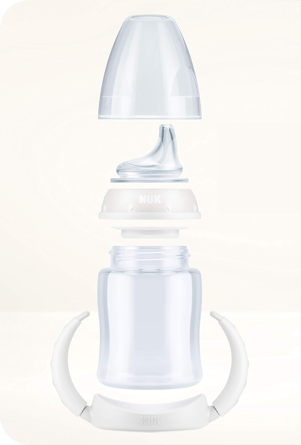 NUK Learner Cup KUBEK 150 ml wskaźnik temperatury, niekapek dla dzieci 6 m+, biały, BPA free