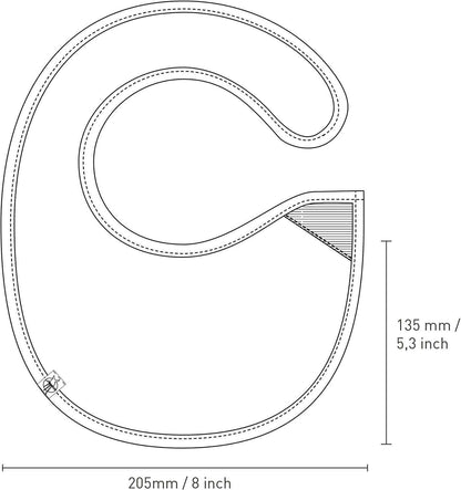 LASSIG śliniak bawełniany na rzep 0-12 msc ORGANIC, bawełniany śliniak niemowlęcy z wymiarami 205 x 135 mm