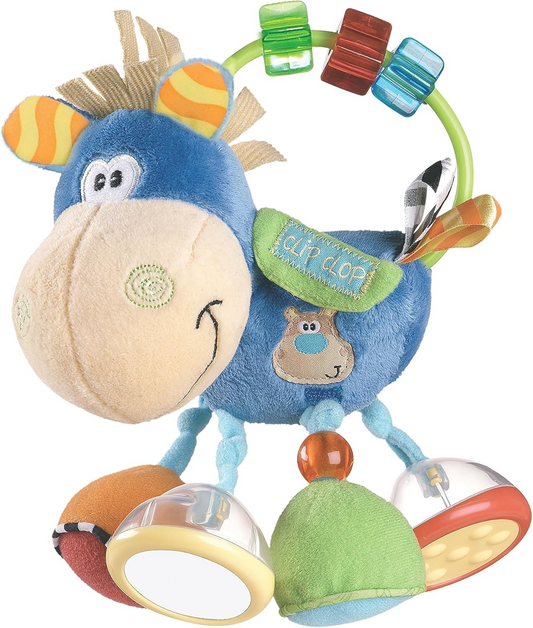 PLAYGRO Clip Clop zabawka sensoryczna z grzechotką, lusterkiem, chwytakiem