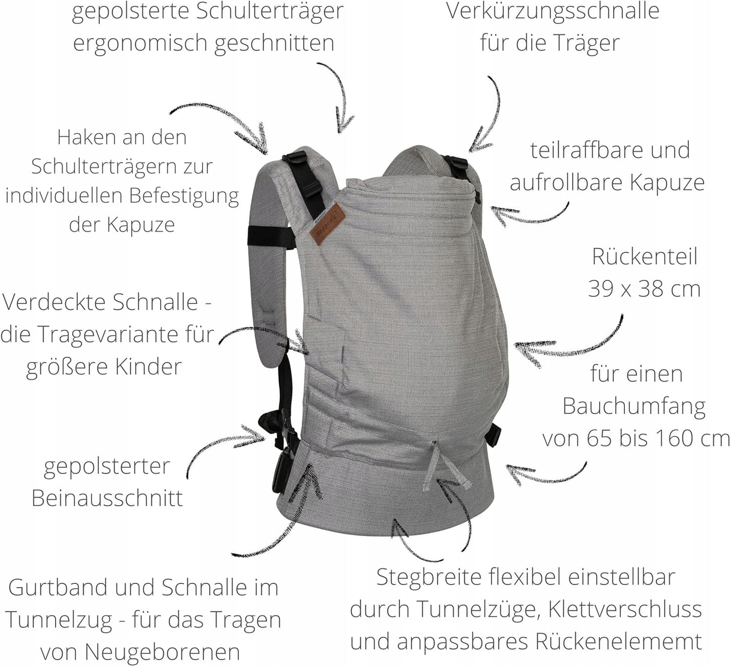 HOPPEDIZ BUCKLE 4w1 nosidełko ergonomiczne 3,5- 20kg – zdjęcie produktu 6