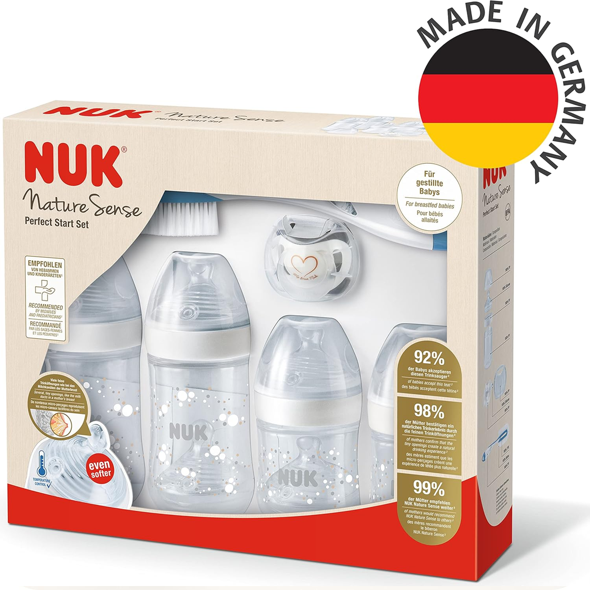 Set di biberon e accessori NUK Perfect Start Nature Sense 0-18