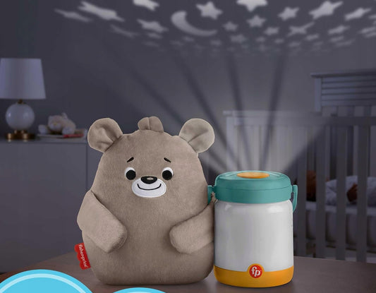 FISHER-PRICE uspokajacz przytulanka dźwięki projektor lampka ze świetlikami