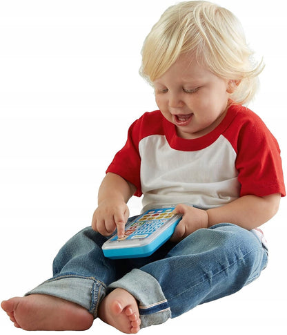 FISHER-PRICE FPR14 "nagraj wiadomość" smartfon interaktywny J.NIEMIECKI dla dzieci 18-36 mies., biało-niebieski