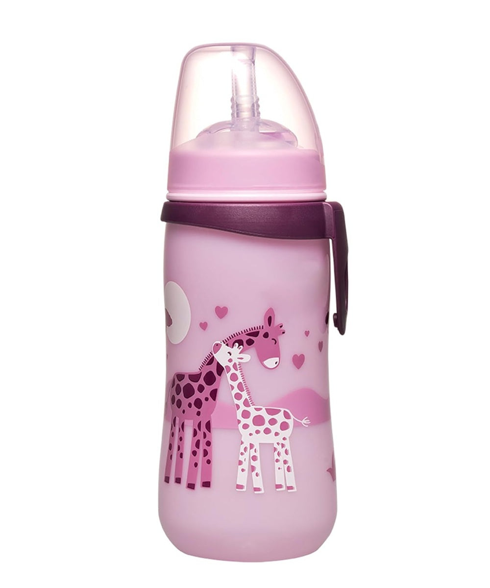 NIP Straw Cup drinkbeker met rietje 330 ml 12 m+ GIRAFFEN