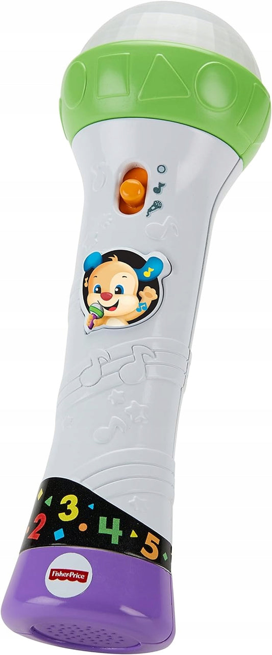 FISHER-PRICE FBP32 interaktywny mikrofon dla dzieci JĘZYK NIEMIECKI, zielono-biało-fioletowy