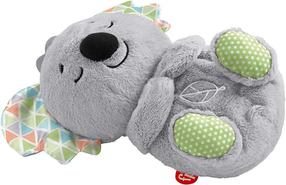 FISHER-PRICE śpiący KOALA oddychający brzuszek, szary pluszowy uspokajacz dla niemowląt 0+