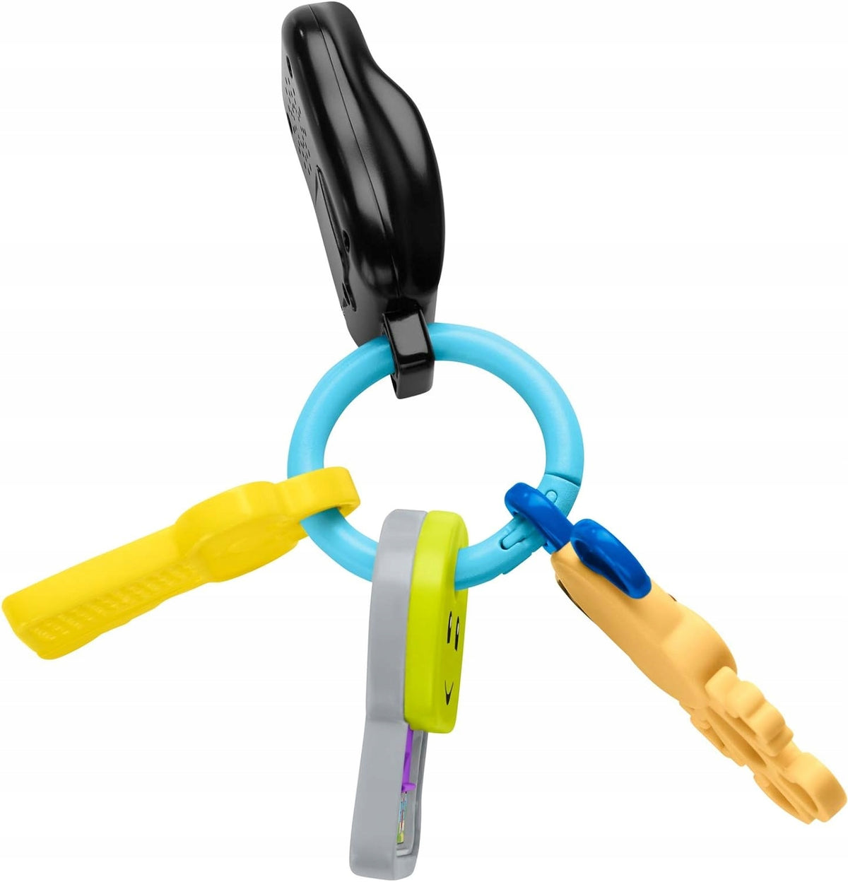 FISHER-PRICE interaktywne kluczyki samochodowe z brelokiem J. NIEMIECKI, kolorowe kluczyki z pilotem i brelokiem