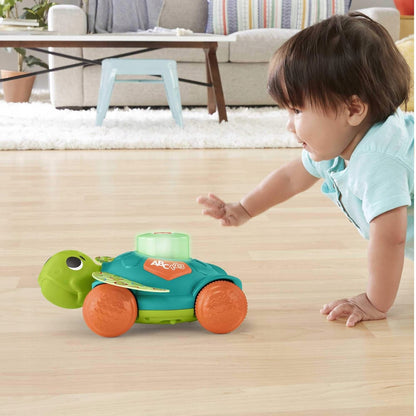 FISHER-PRICE GXK32 interaktywny żółw język francuski, zielona zabawka edukacyjna dla dzieci 9m+