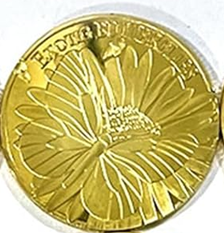 BRADOC Wróżka Zębuszka pozłacana metalowa moneta pod poduszkę 4 cm MOTYL