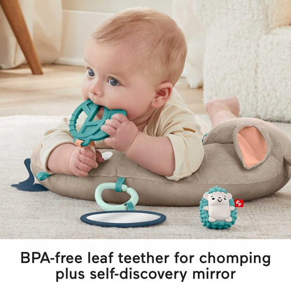 FISHER-PRICE poduszka do zabawy na brzuszku Sarenka z lusterkiem, gryzakiem liść i zabawkami aktywnymi dla niemowląt 0+