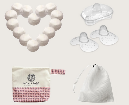 MOM'S PADS bambusowe wkładki laktacyjne x14 + worek do prania, kosmetyczka – zdjęcie produktu 3