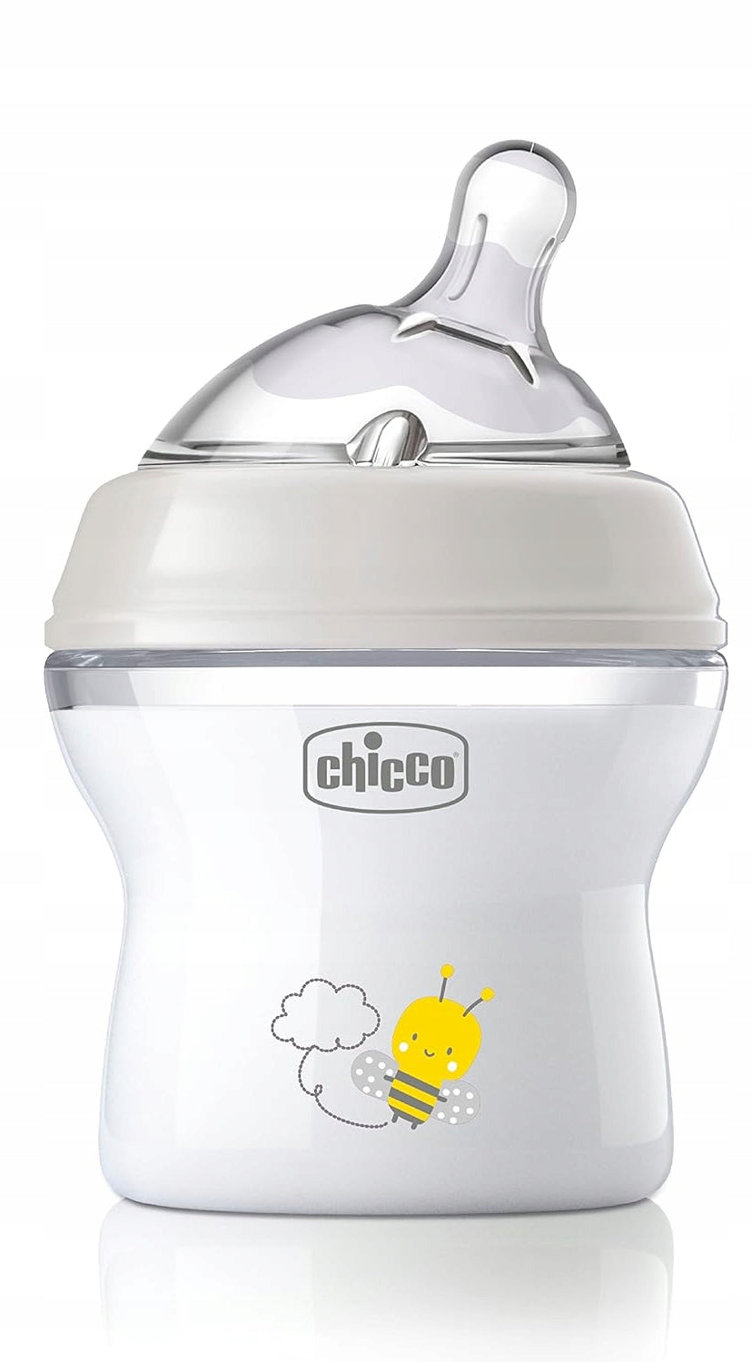 CHICCO NaturalFeeling butelka 150 ml 0 + butelka dla niemowląt z silikonowym smoczkiem, BPA free