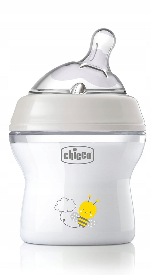 CHICCO NaturalFeeling butelka 150 ml 0 + butelka dla niemowląt z silikonowym smoczkiem, BPA free