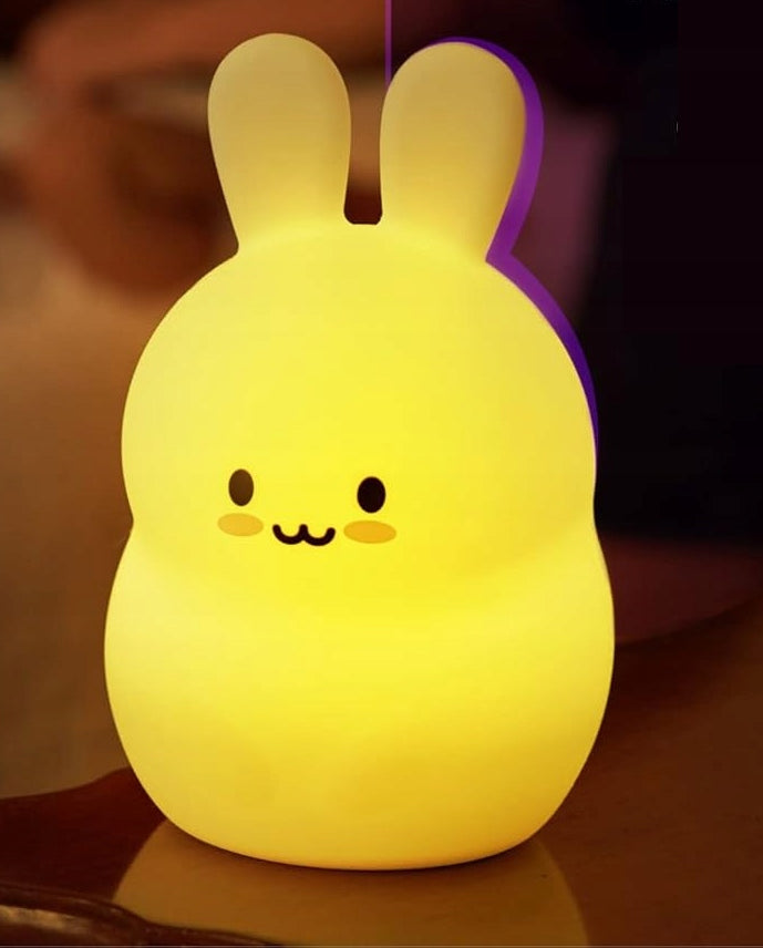 LUMIE PETS veilleuse en silicone LAPIN + télécommande 9 couleurs