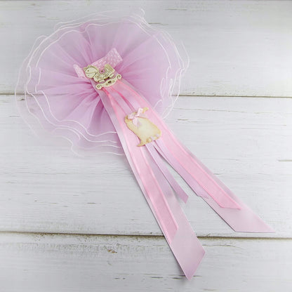 MARELI kokarda na narodziny dziecka 32 cm ceramika tiul satyna – zdjęcie produktu 4