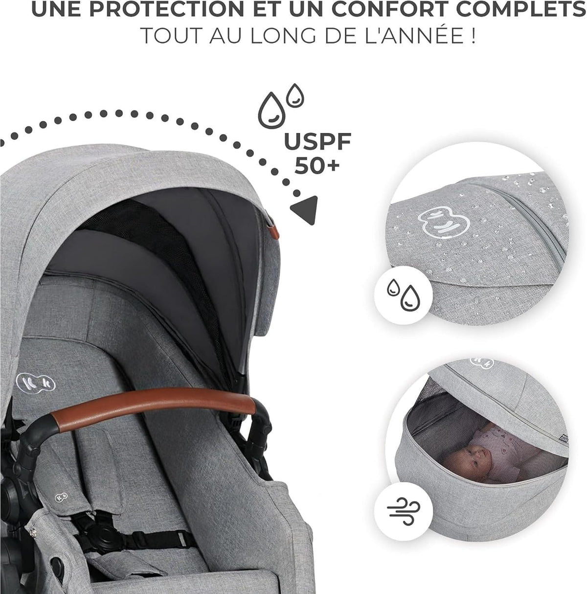 KINDERKRAFT B-TOUR passeggino multifunzione 3 in 1 fino a 22kg + seggiolino MINK PRO