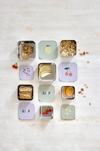 Lässig Happy Fruits contenitori in acciaio per snack 3 pezzi