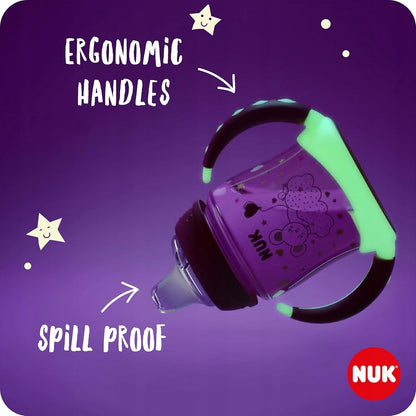 NUK Learner Cup HRNČEK 150 ml, ukazovateľ teploty, SVIETI V TME