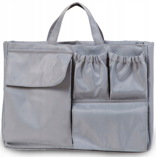 CHILDHOME organizer do torby MOMMY BAG szary z kieszonkami i uchwytem, praktyczny organizer do torby i walizki