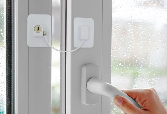 CHILD WINDOW SECURITY stalowe zabezpieczenie do okien i szafek 1 sztuka – zdjęcie produktu 2