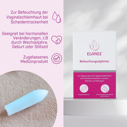 ELANEE nawilżające globulki dopochwowe bez hormonów x10 – zdjęcie produktu 4