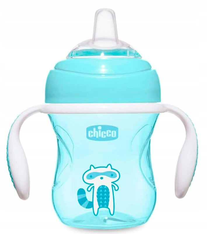 CHICCO Transition Cup hrnek nekapající s náustkem a držadly 200 ml 4 m+