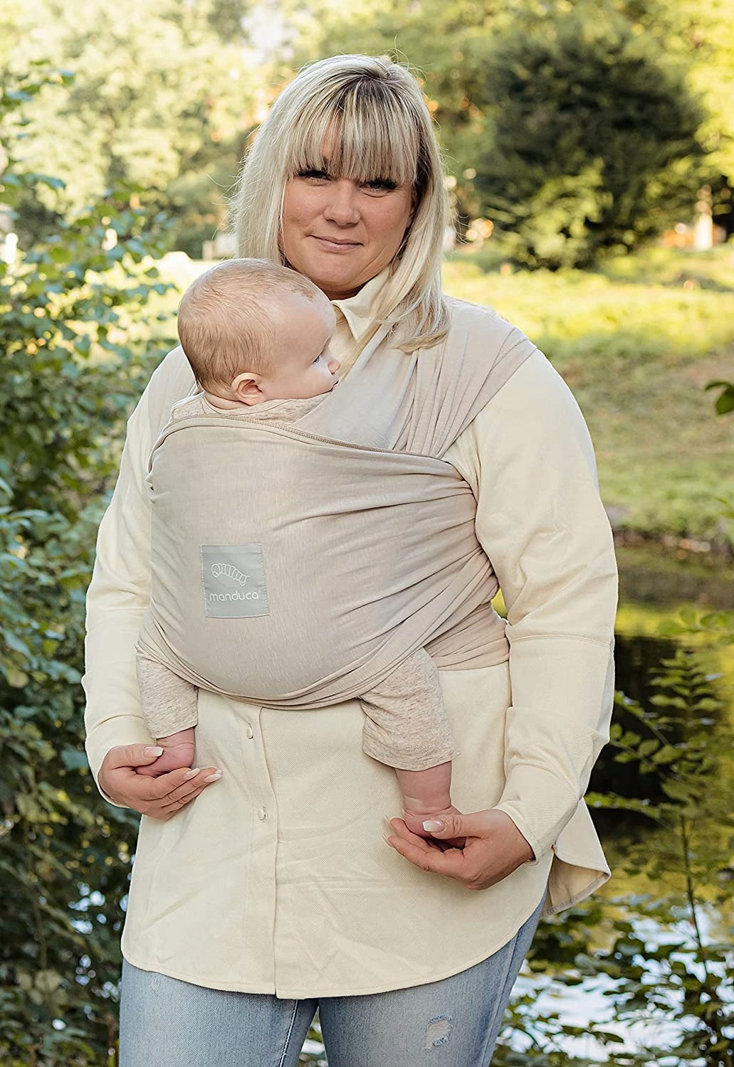 MANDUCA SLING chusta do noszenia dziecka, pudrowy róż, 0m+, 100% bawełna ekologiczna, używana