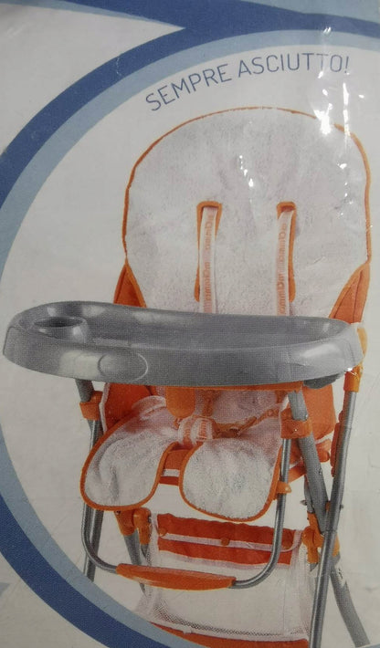 ITALBABY pokrowiec na krzesło do karmienia FROTTE z frotte 100% bawełny, otworami na pasy i wygodnym dopasowaniem