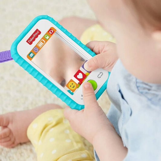 FISHER-PRICE GML96 smartfon gryzak grzechotka lusterko dla niemowląt, wielokolorowy, 3m+