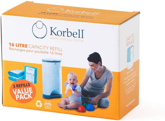 KORBELL wkłady do pojemnika na pieluchy 16L 3x