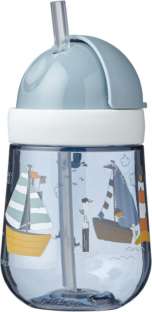 MEPAL Straw Cup bicchiere antigoccia con cannuccia 9 m+ 300 ml MARE