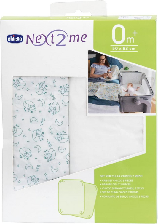 CHICCO NEXT2ME σεντόνι για βρεφικό κρεβάτι x2 50x83