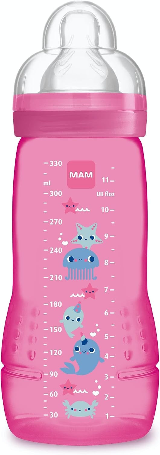 MAM Easy Active biberon 330 ml 4 luni+ tetină 3 CREATURI MARINE