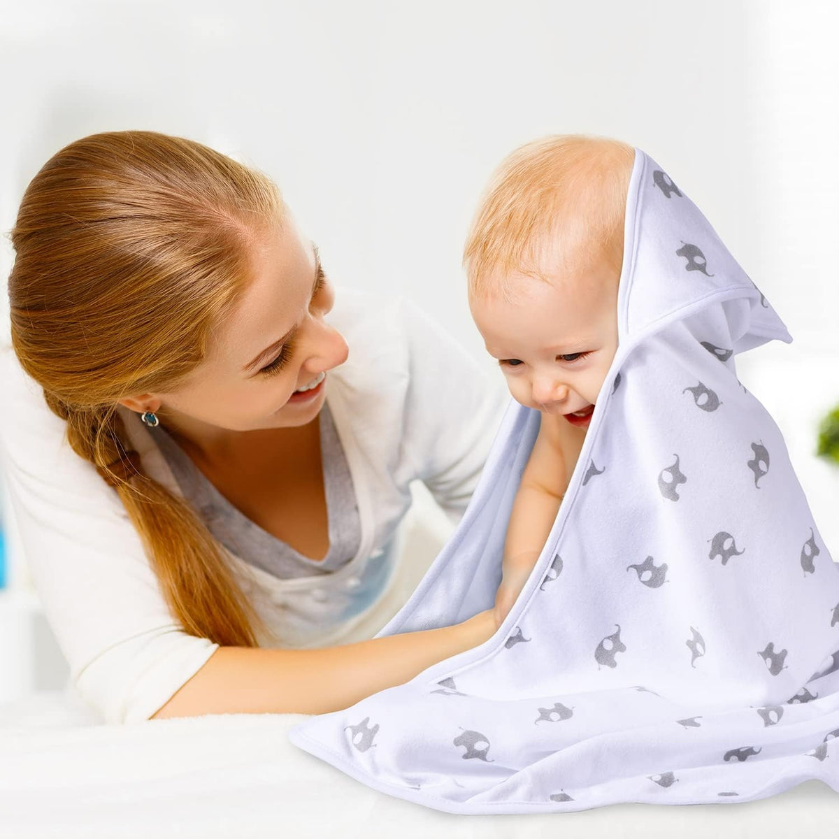MOMCOZY ręcznik kąpielowy z kapturem x2