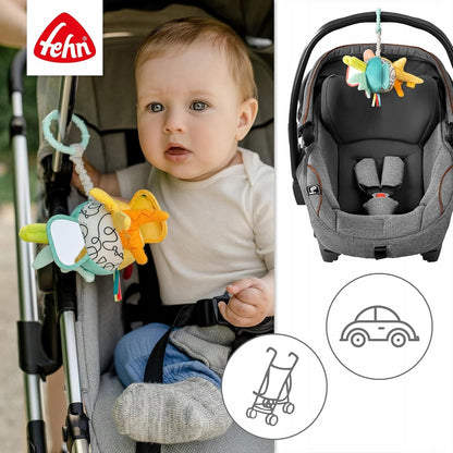 FEHN Dobabydoo colgante con silbato y espejos para cochecito o portabebés 23 cm