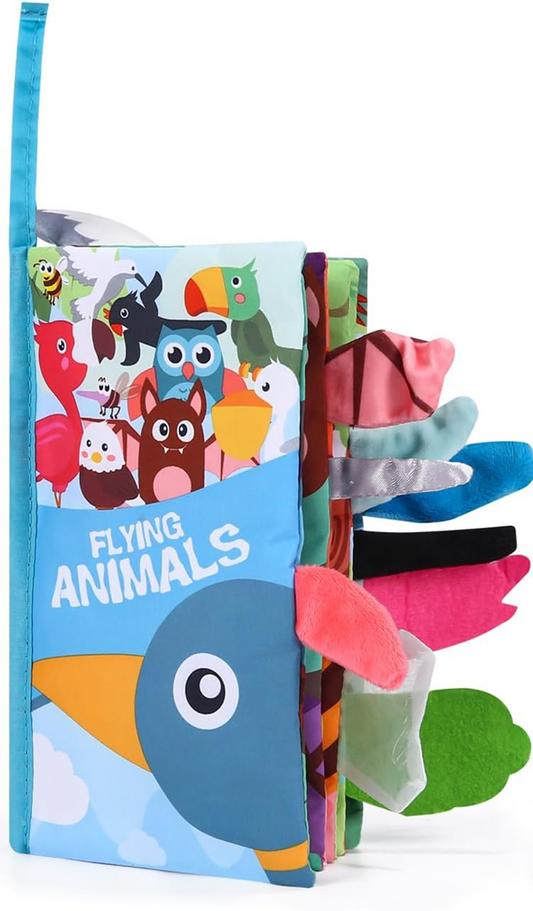 ZAWAER Flying Animals książeczka sensoryczna ZAWIESZKA 12,5 x 22 cm