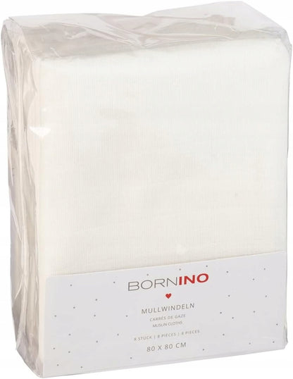 BORNINO muselina pañales 80x80 cm x8 unidades