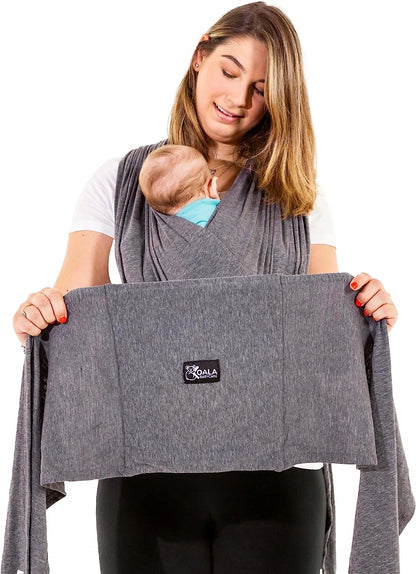 KOALA BABYCARE chusta do noszenia dziecka 2w1, szara, dla noworodka 0m+