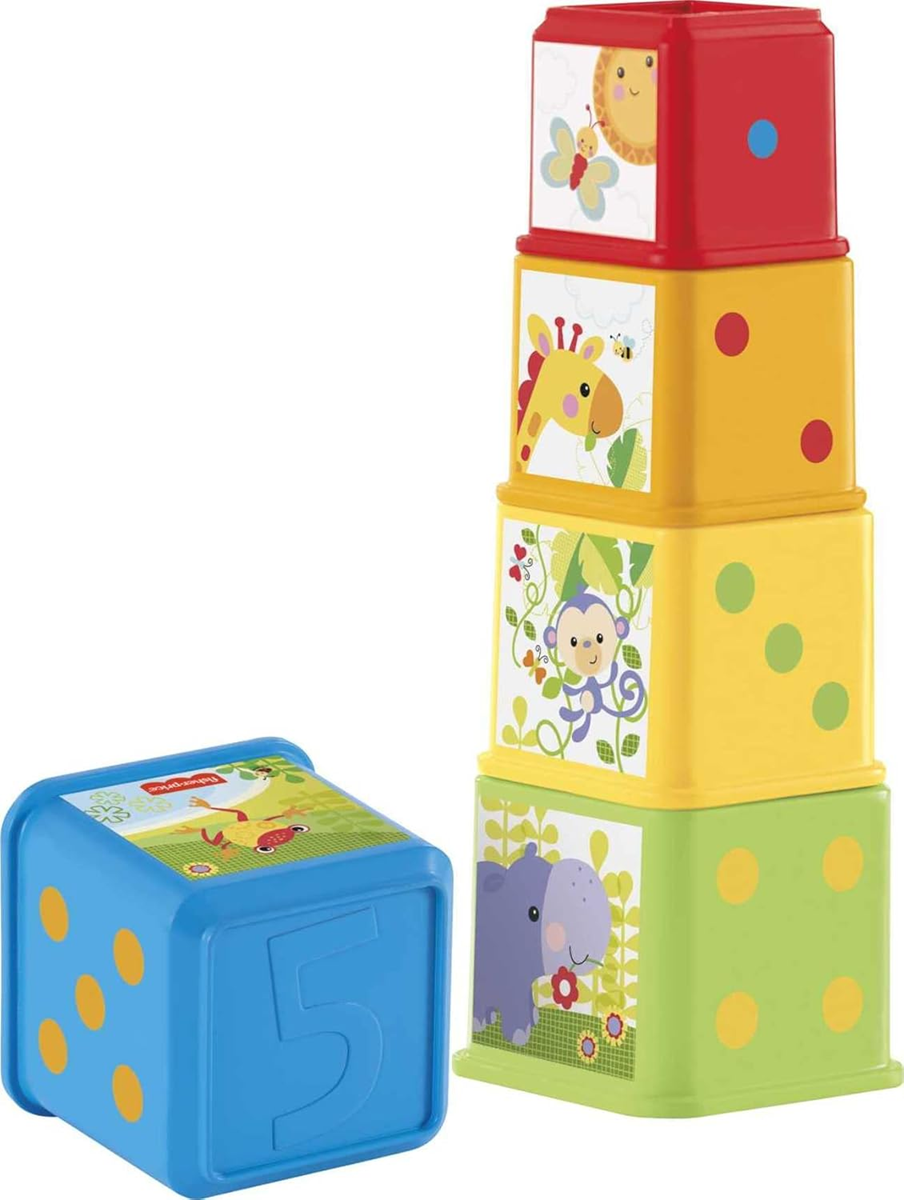 FISHER-PRICE Stack & Explore Blocks κύβοι διαφορετικών μεγεθών, 5 τεμάχια