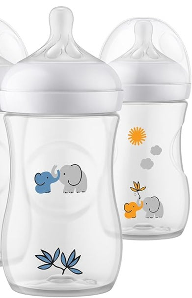 PHILIPS AVENT Natural RESPONSE Sticlă 260 ml 1 lună+ x3 DECOR