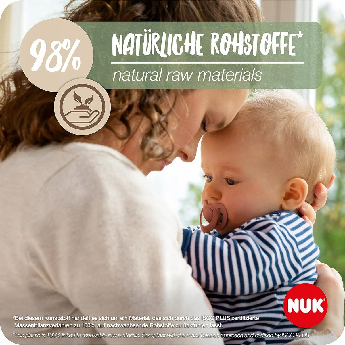 NUK for Nature smoczek uspokajający x 2 lateks 18-36msc, 98% naturalne materiały