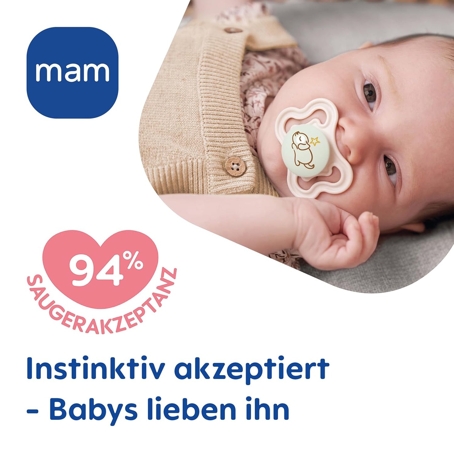 MAM Supreme Night smoczek uspokajający silikonowy 0-6 m x2 – zdjęcie produktu 3