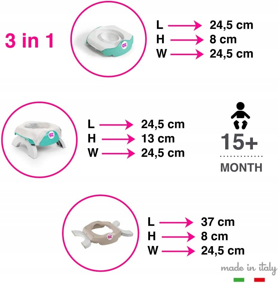 OK BABY 3W1 Nocnik Turystyczny Nakładka + worki – zdjęcie produktu 5