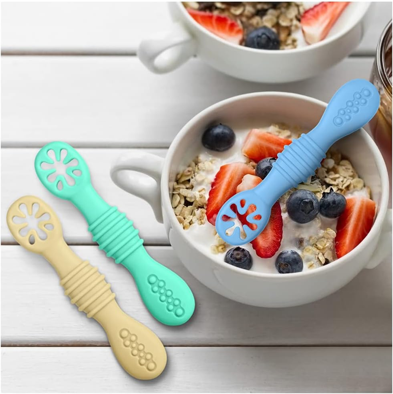 VICLOON Silikonlöffel-Set für feste Nahrung 4 Stück 11 cm