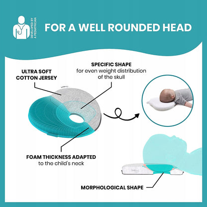 BABYMOOV Lovenest poduszka niemowlęca 0+ ORGANIC, ergonomic shape for baby head support and even pressure distribution