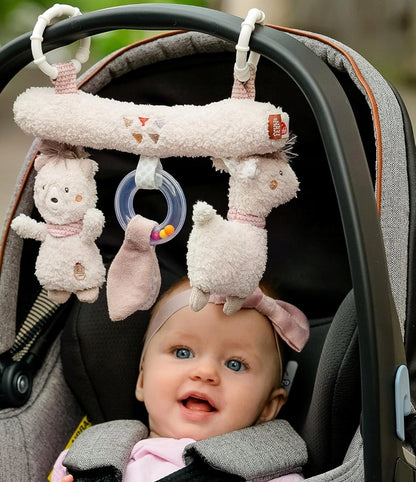 FEHN trapezehanger met rammelaar en pieper voor kinderwagen PERU