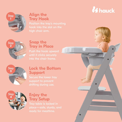HAUCK Alpha Tray Grey extra dienblad voor kinderstoel