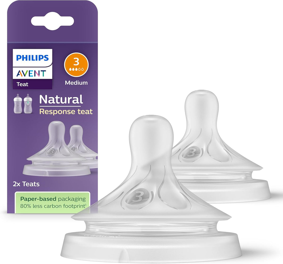 Philips Avent Natural Response tettarella per biberon (3) 1m+ x2